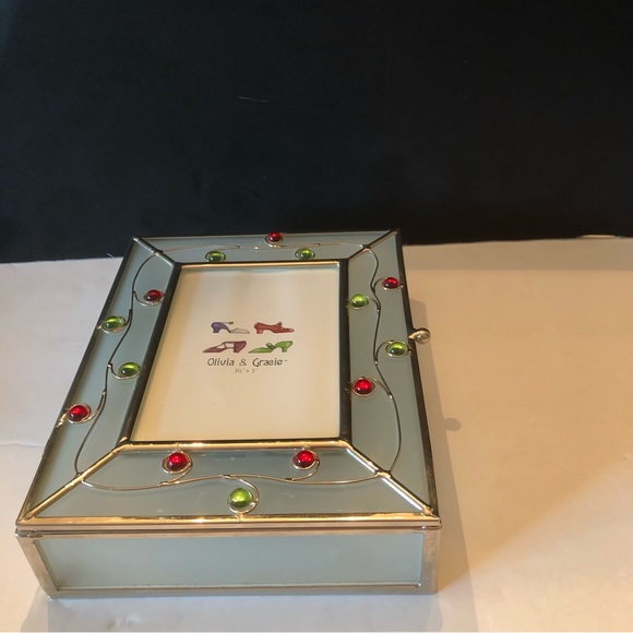 Olivia & Gracie Other - Olivia & Gracie Frosted Glass Keepsake Box with Photo Slot